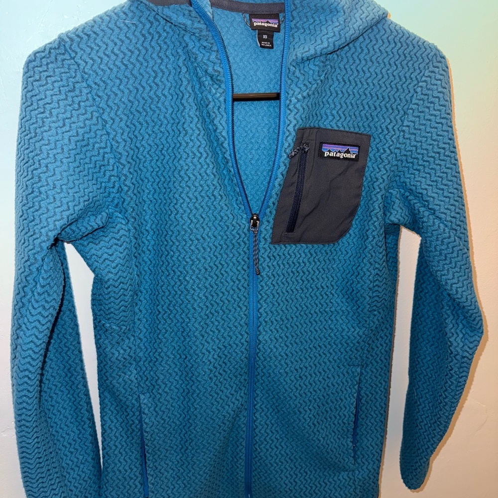 Patagonia Teal and Gray Zip-Up Jacket